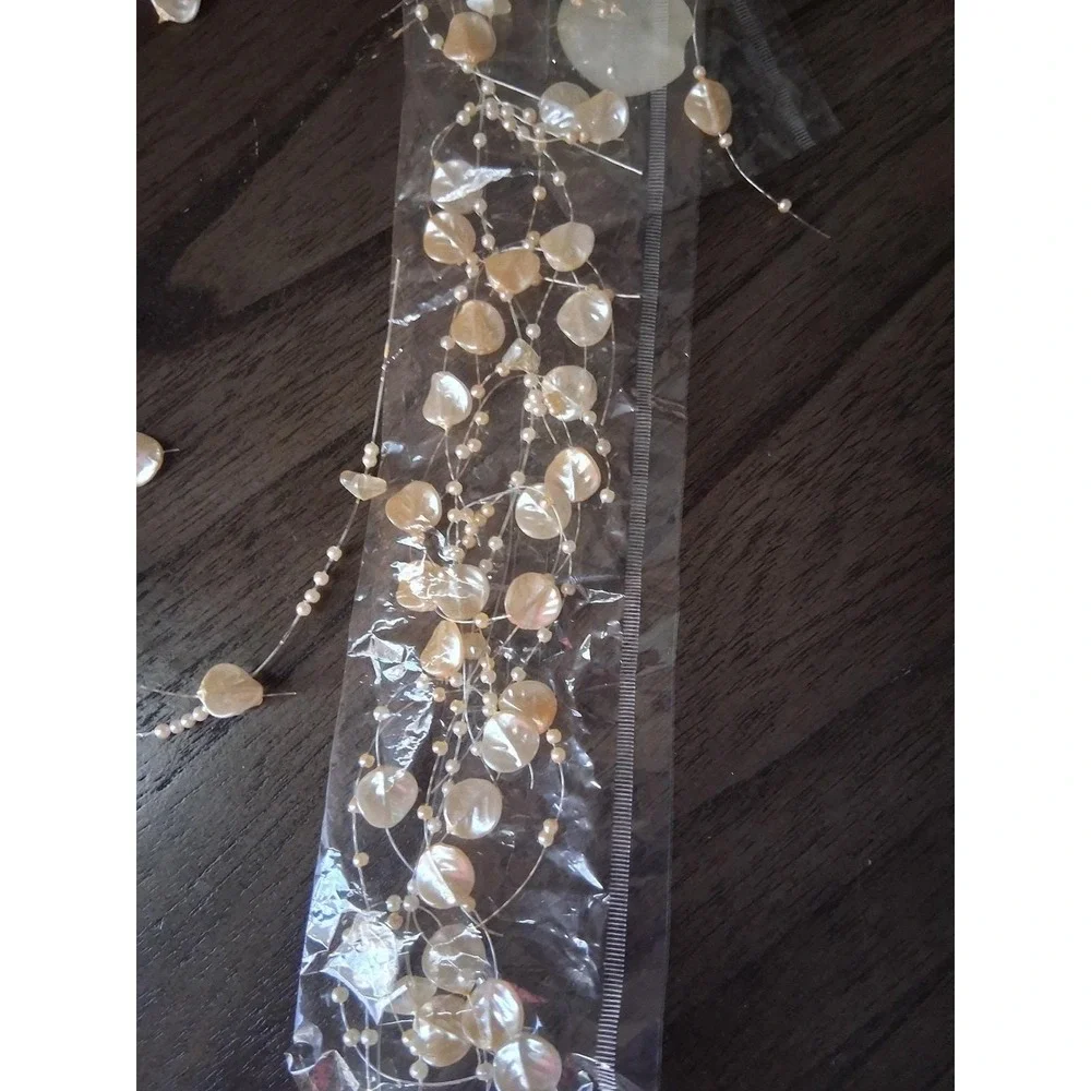 Set of 3 Pearl Bead Garland Strands Wedding Christmas Tree Decor 60